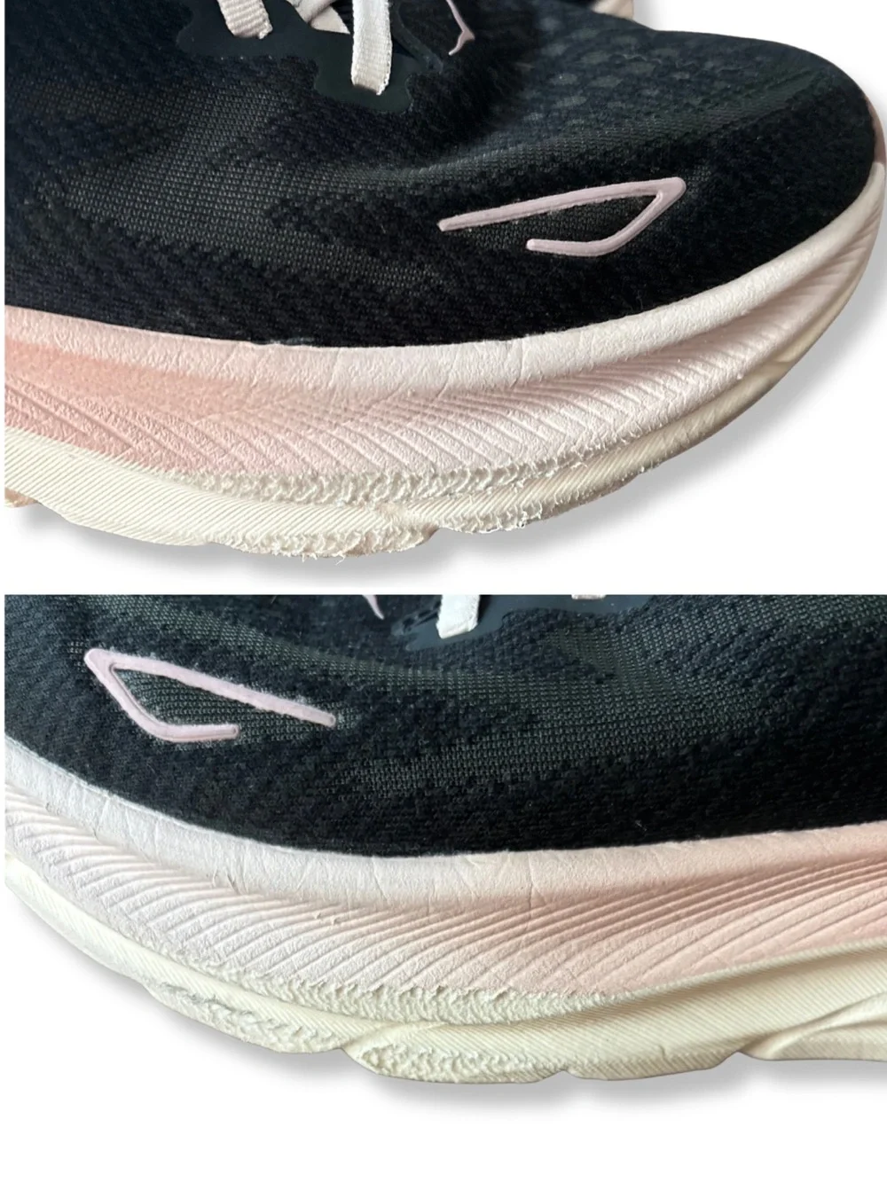 HOKA Clifton 9 Women’s Running Shoes Black Pink US 8.5 Athletic